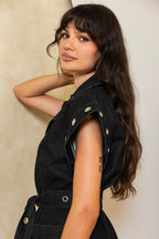 Metal Denim Vest