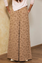 Texture Wide Leg Pants