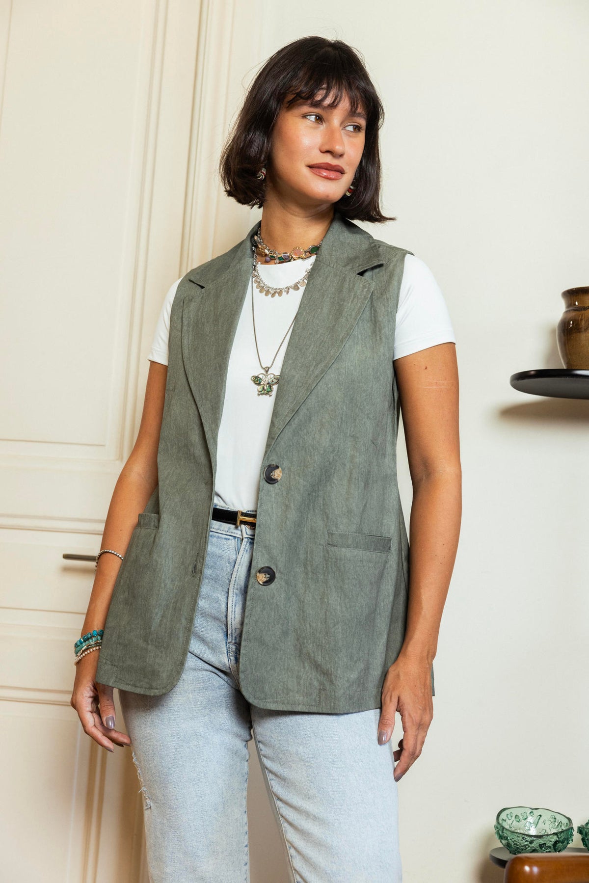 Gabardine Vest