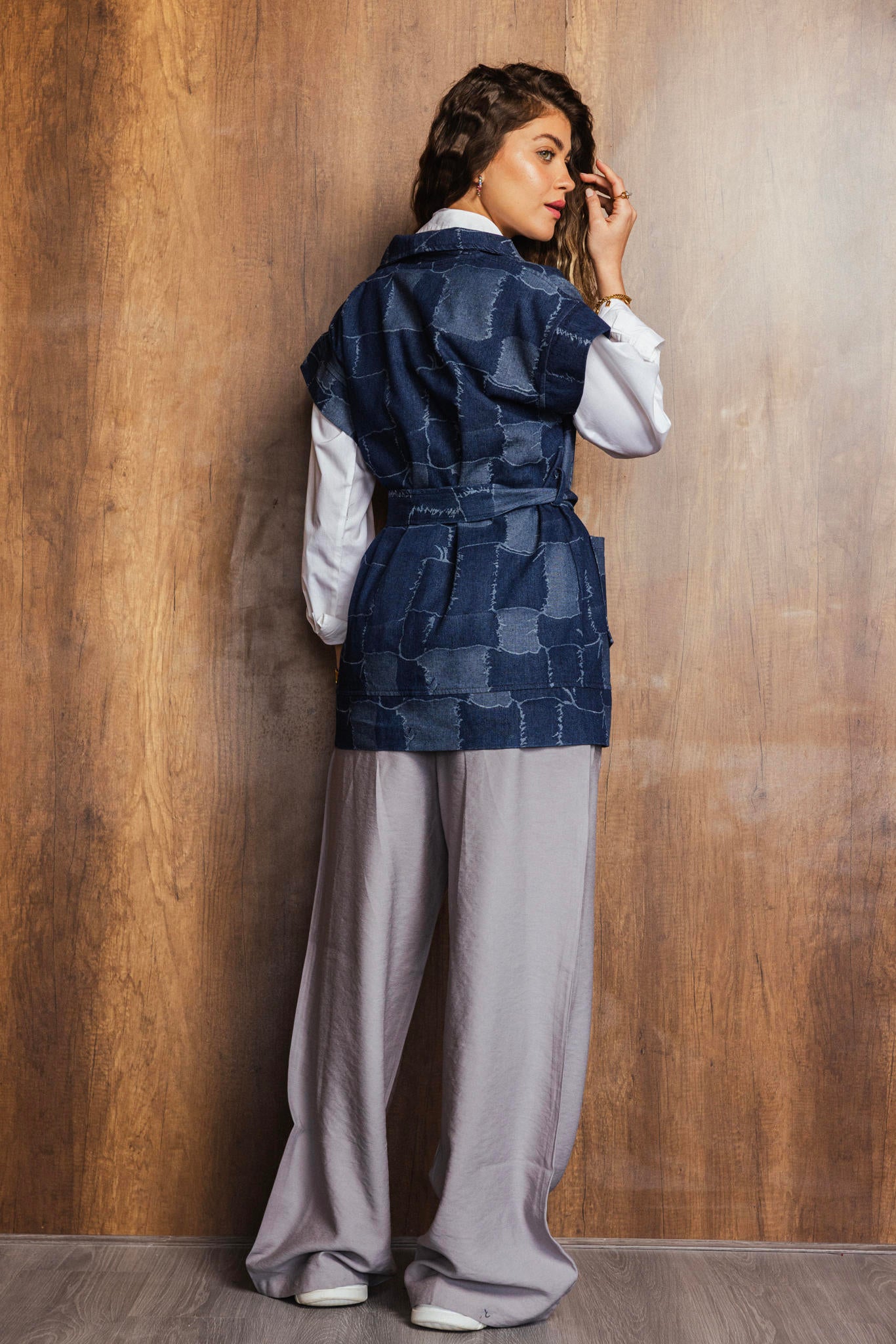 Jacquard Denim Vest