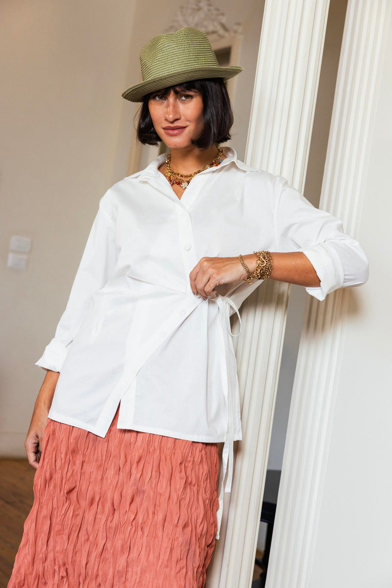 Poplin Wrap Blouse