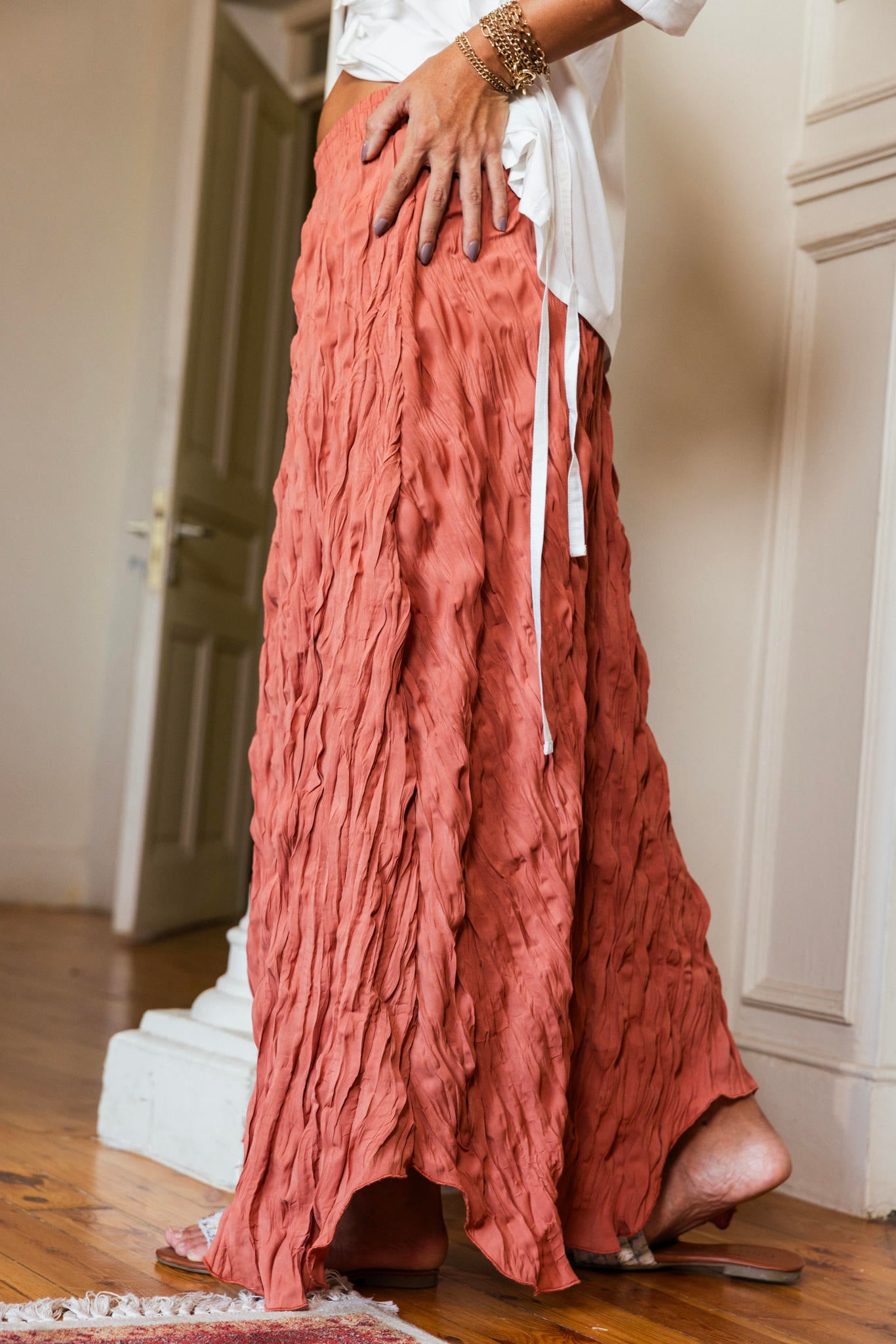 Crushed Maxi Skirt