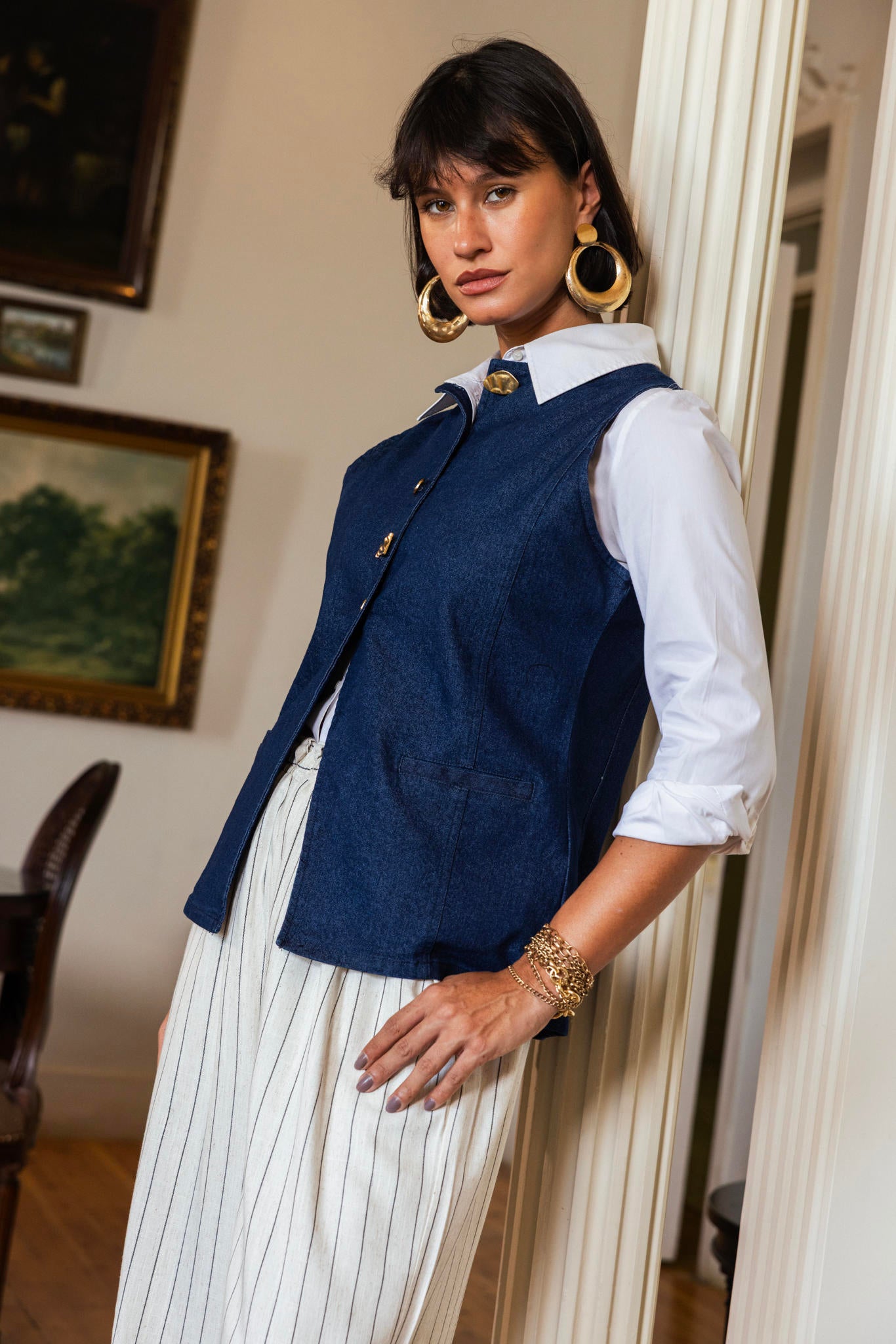 Golden Denim Vest