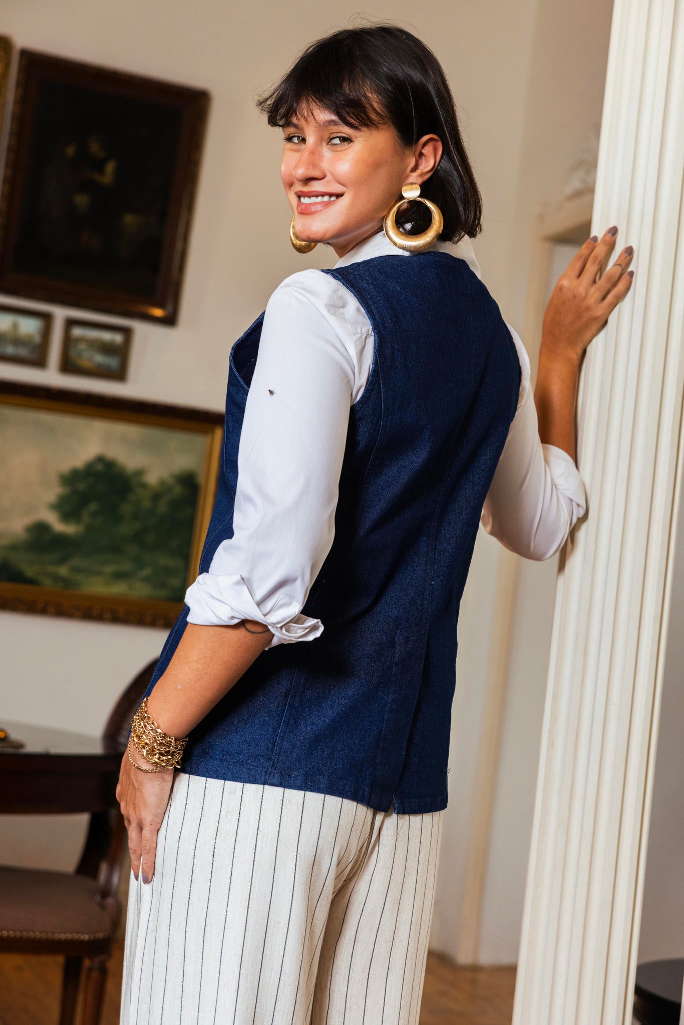 Golden Denim Vest