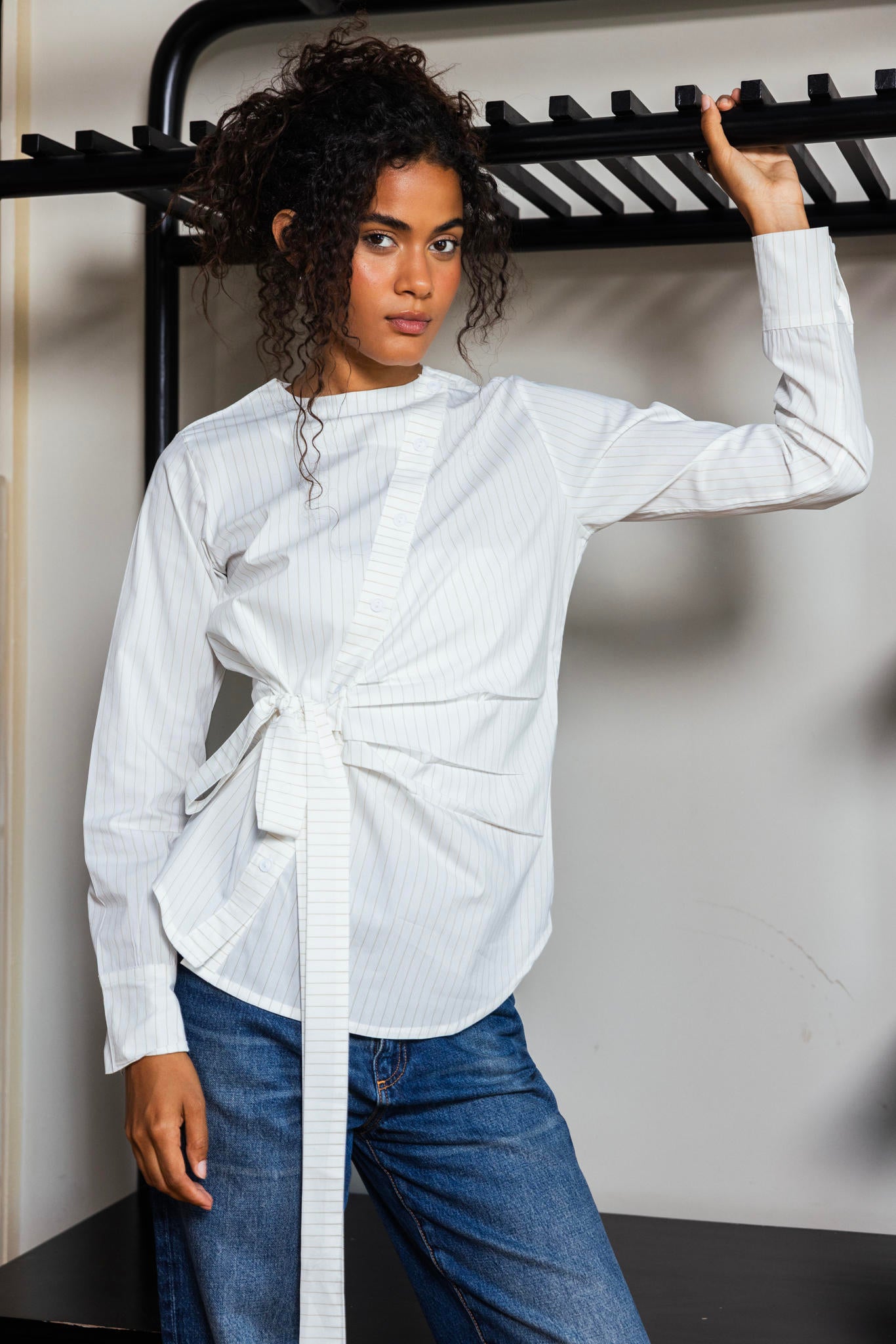 Crossover Poplin Blouse
