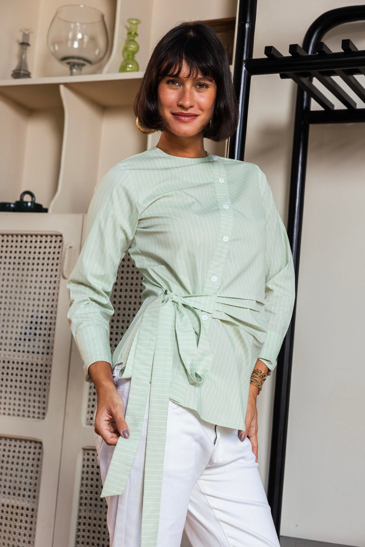 Crossover Poplin Blouse