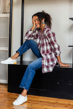 V-Cut Plaid Shirt