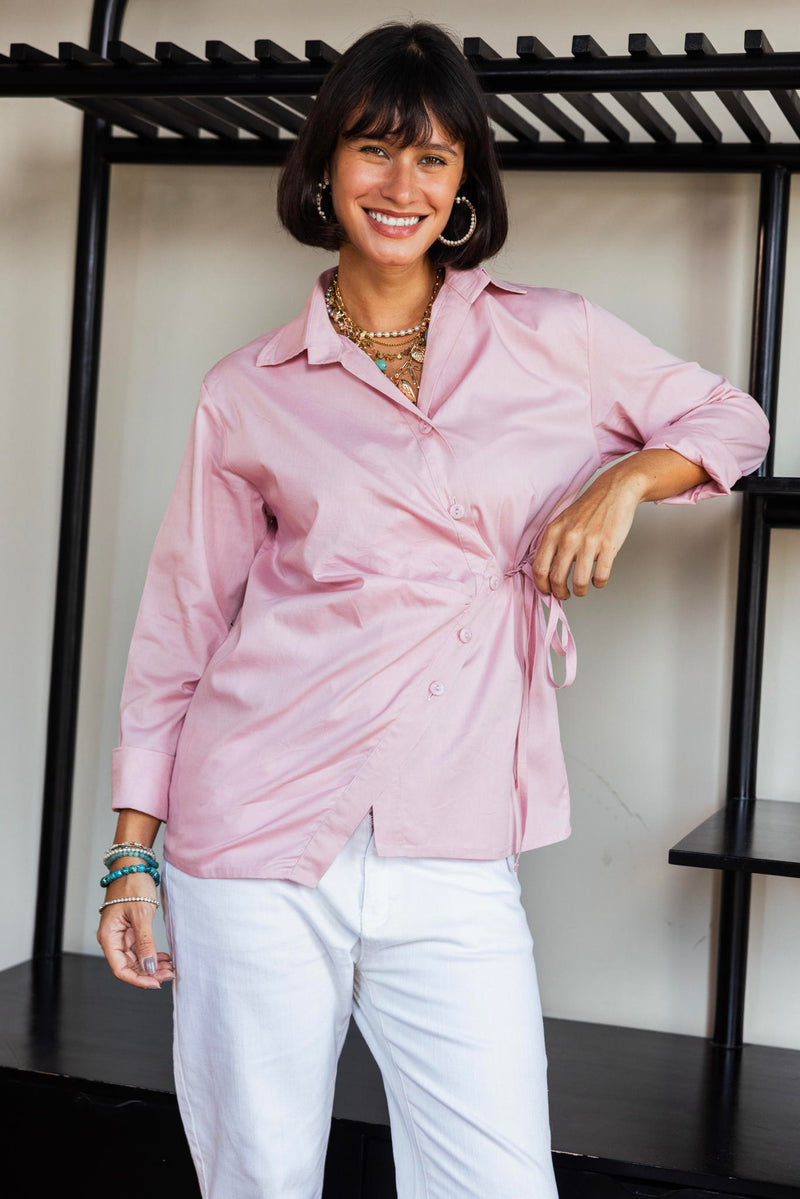 Poplin Wrap Blouse