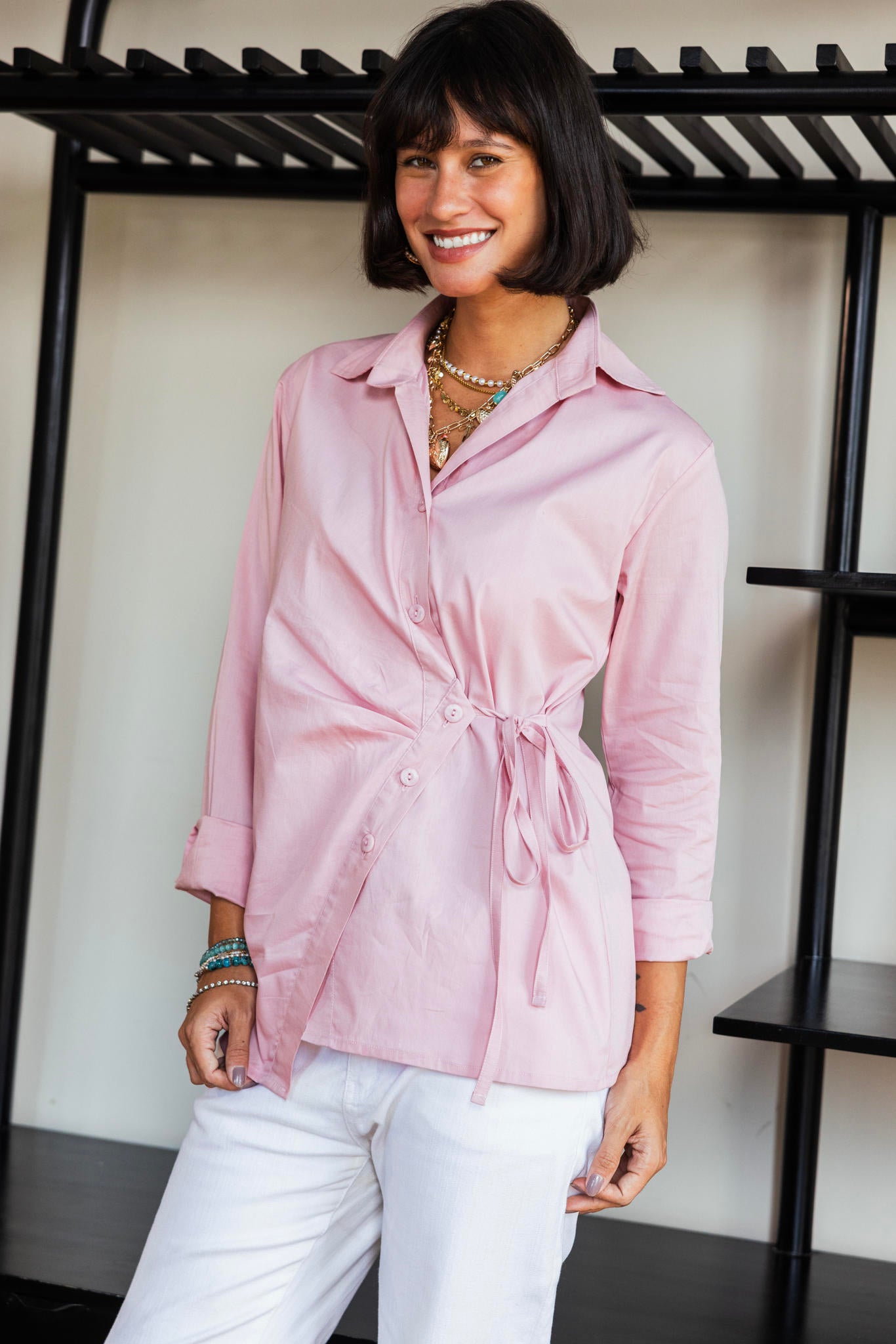 Poplin Wrap Blouse