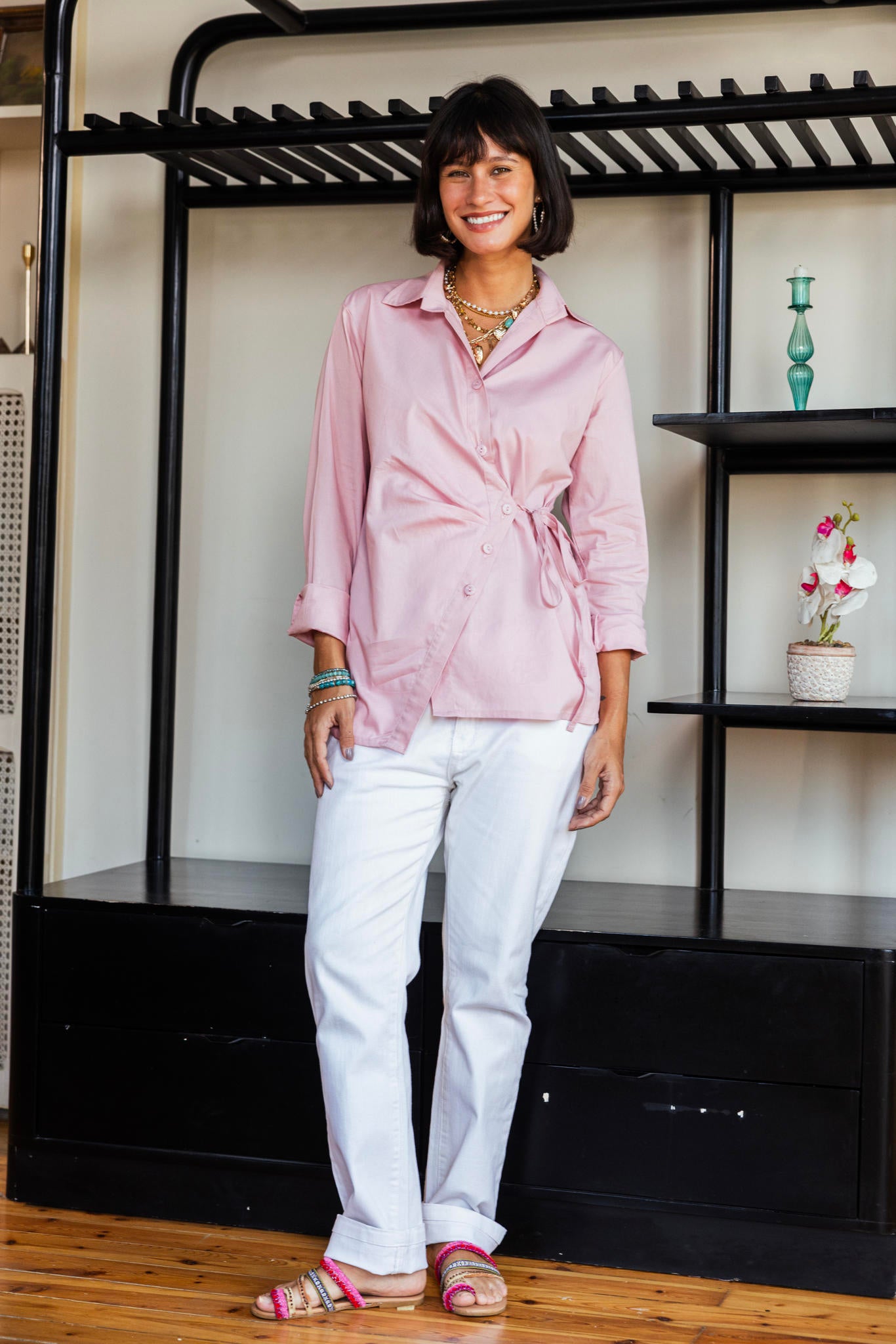 Poplin Wrap Blouse