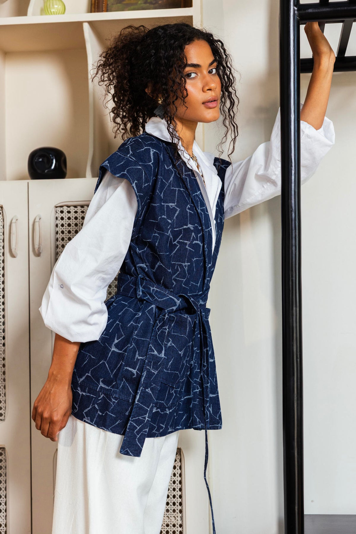Jacquard Denim Vest