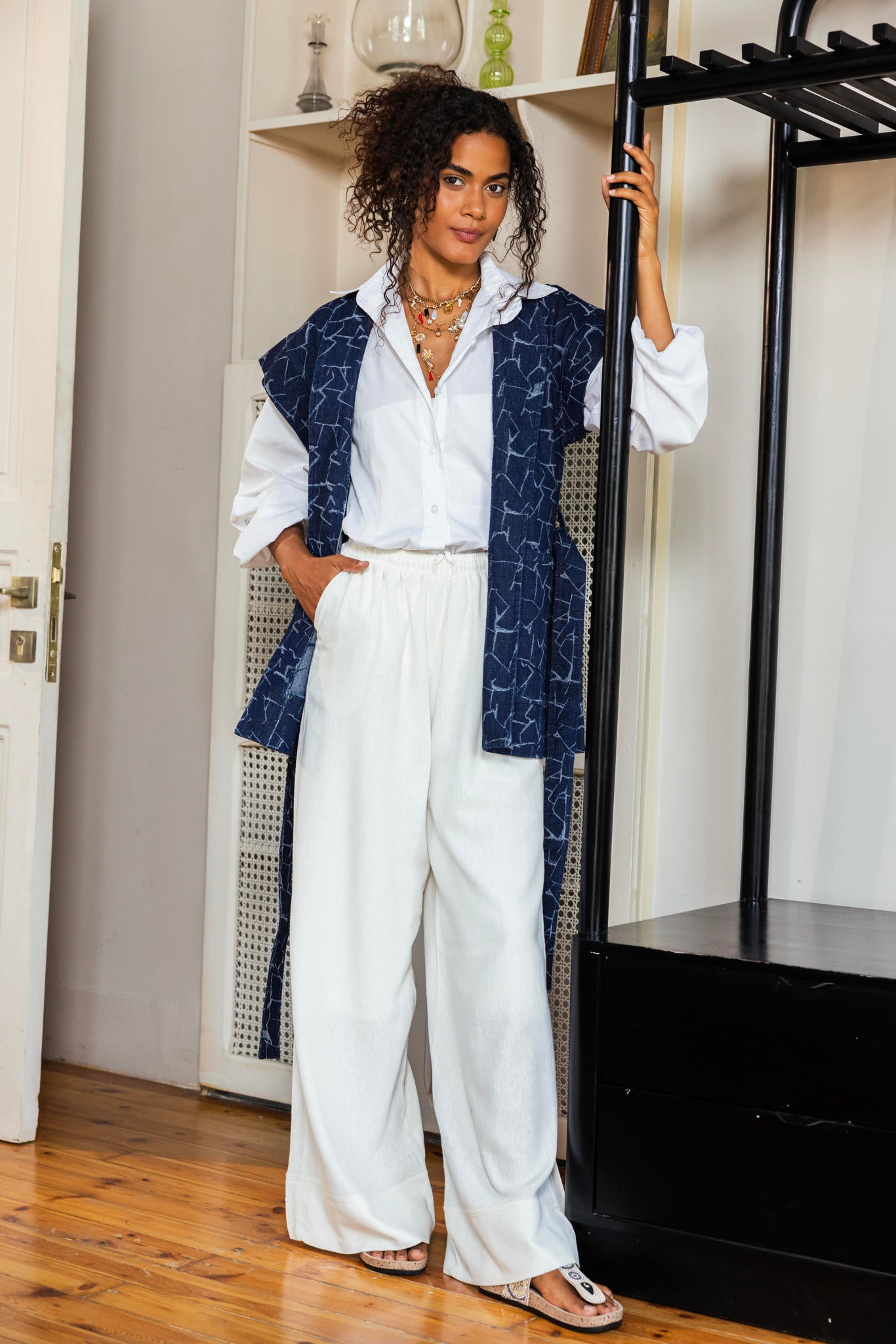 Jacquard Denim Vest