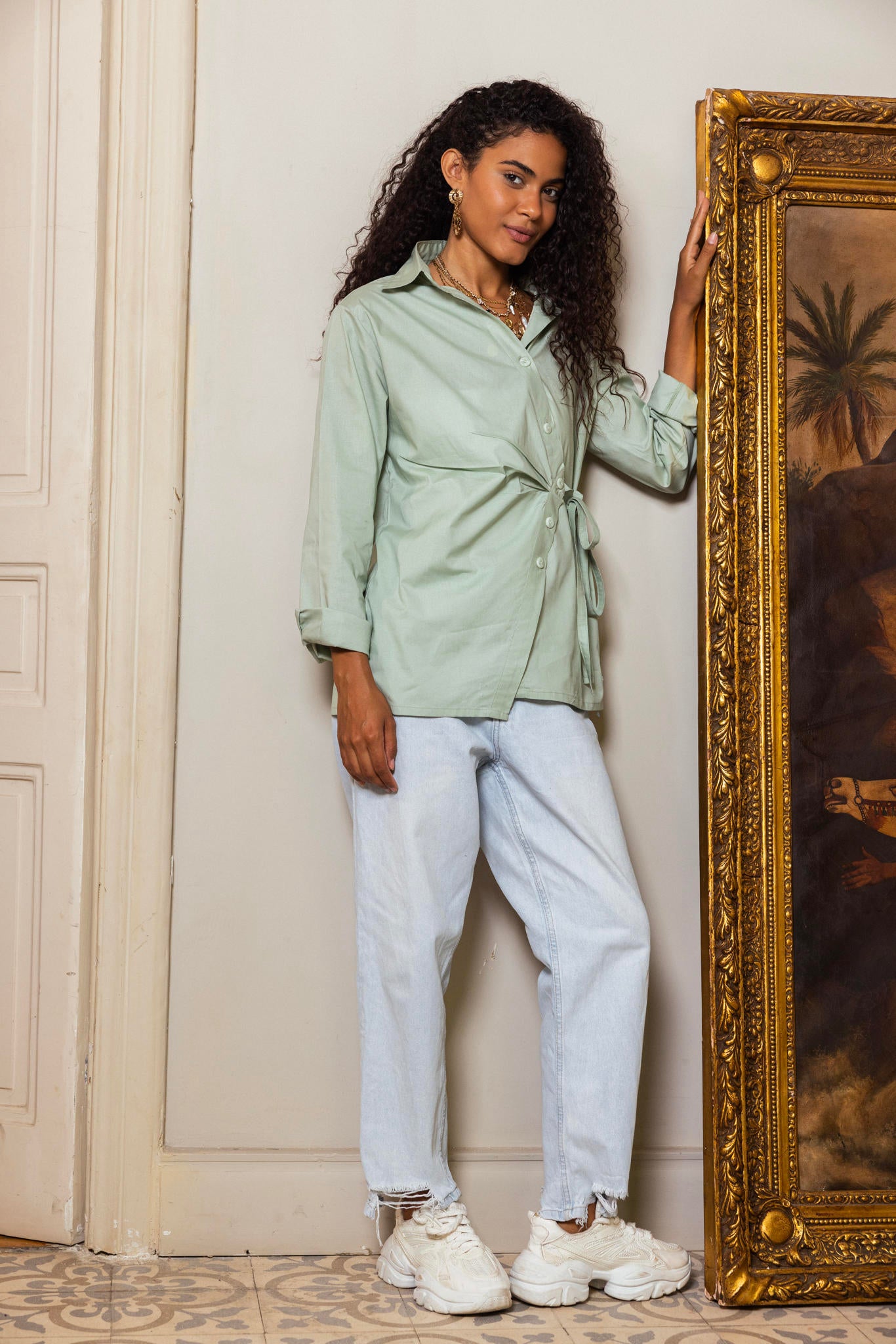Poplin Wrap Blouse