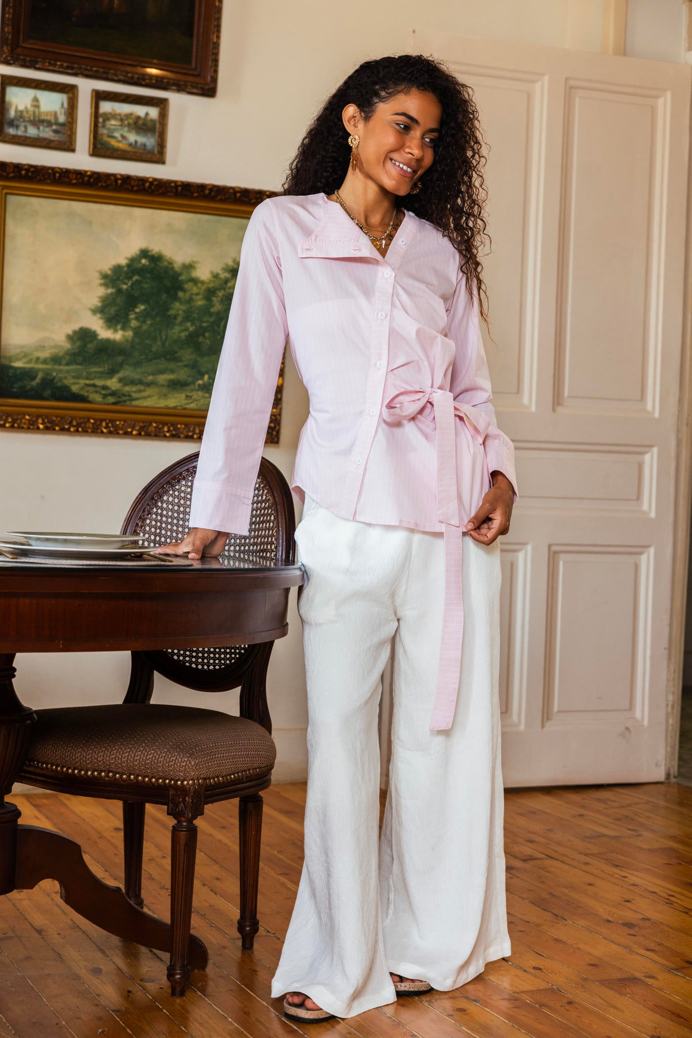 Crossover Poplin Blouse