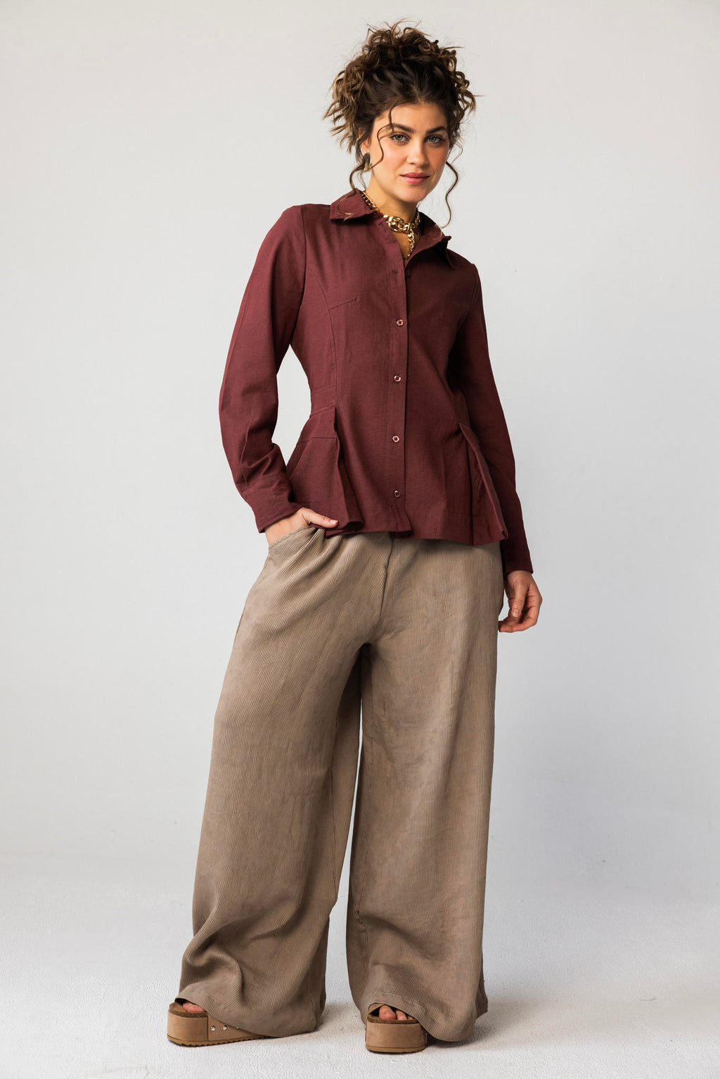 Side Pleat Blouse
