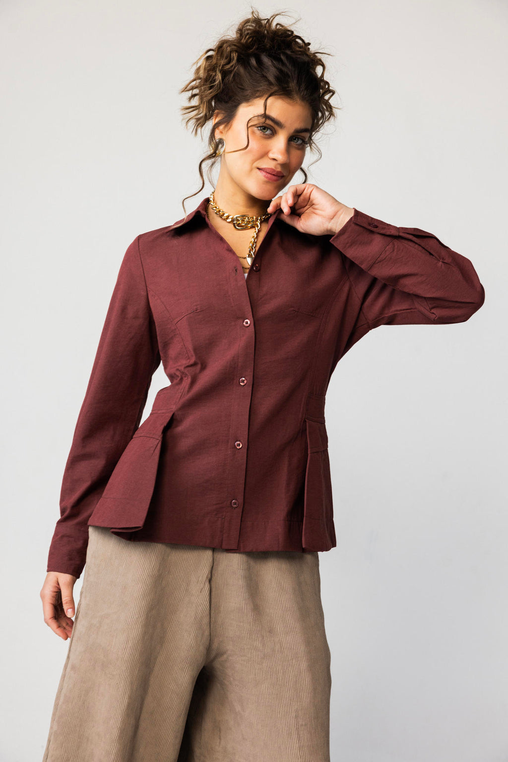 Side Pleat Blouse