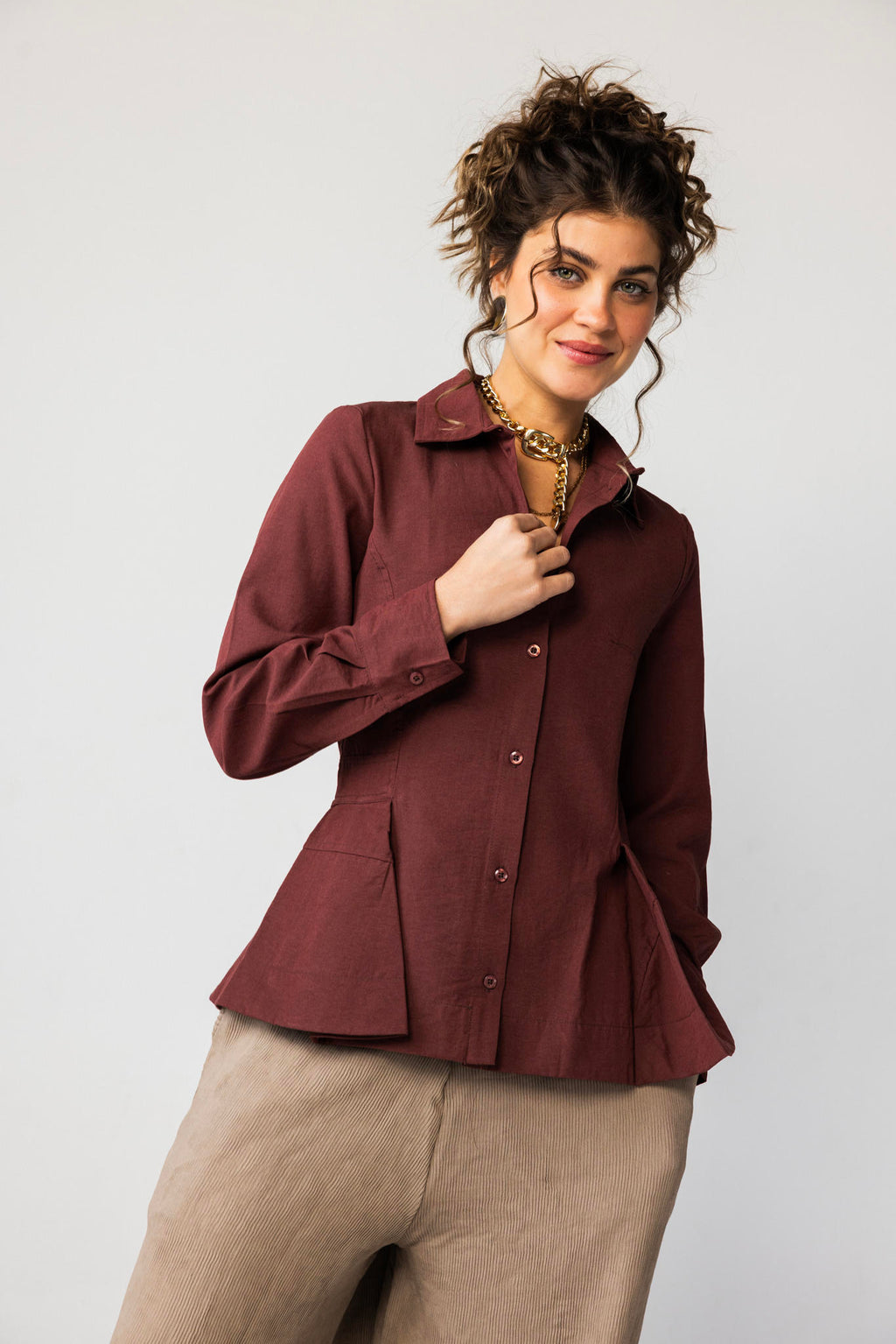 Side Pleat Blouse