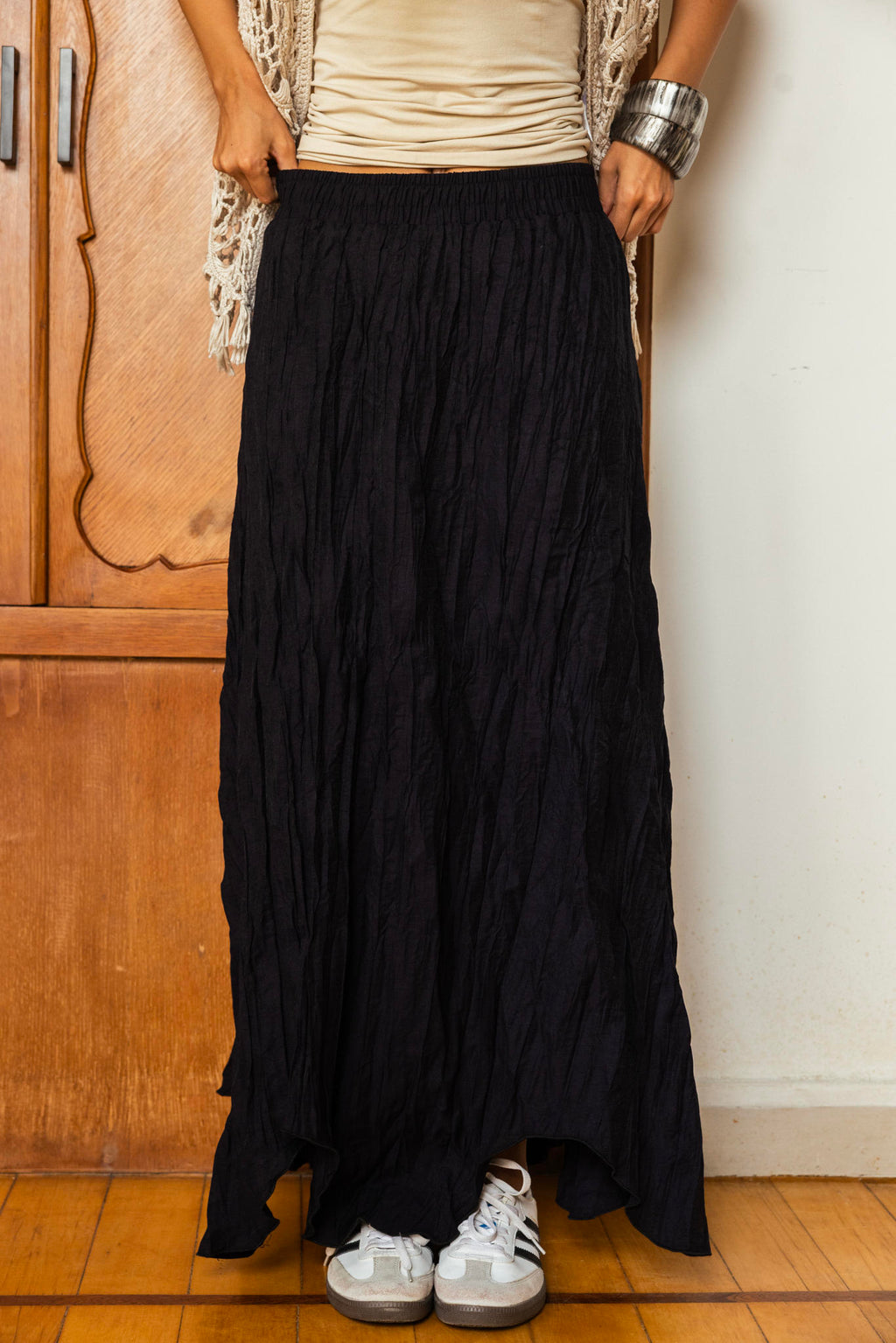 Crushed Maxi Skirt