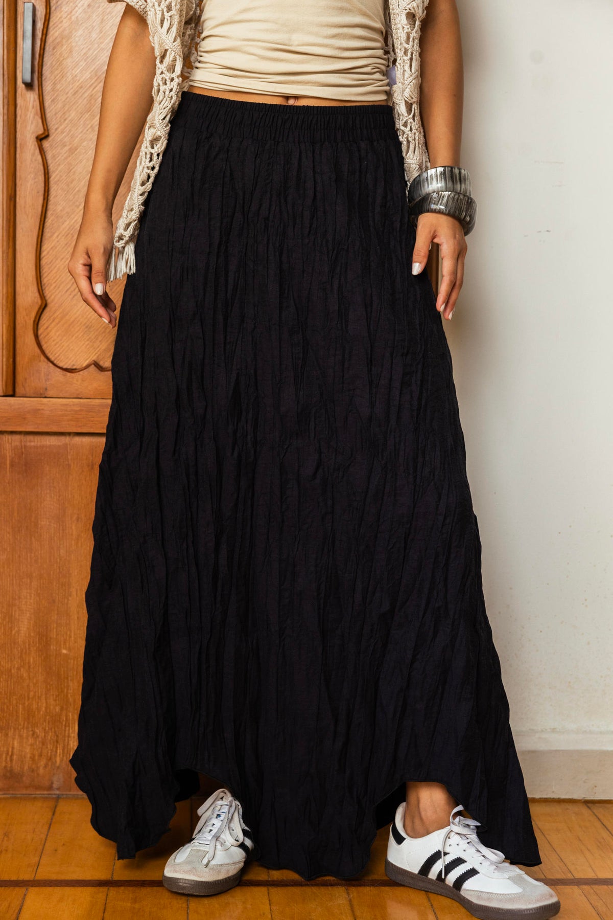 Crushed Maxi Skirt