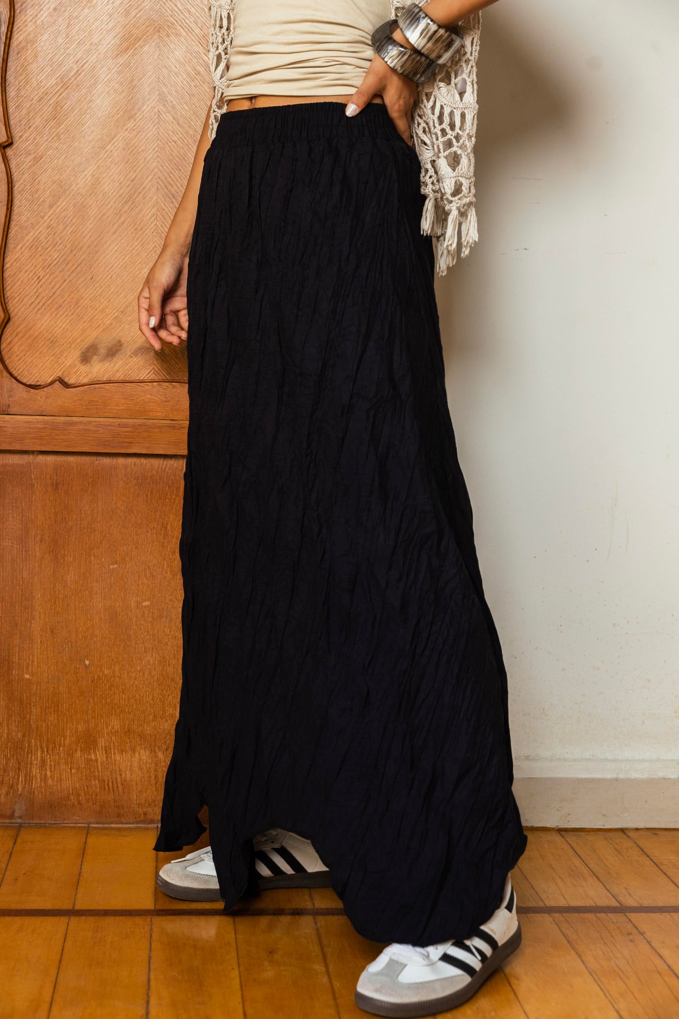 Crushed Maxi Skirt