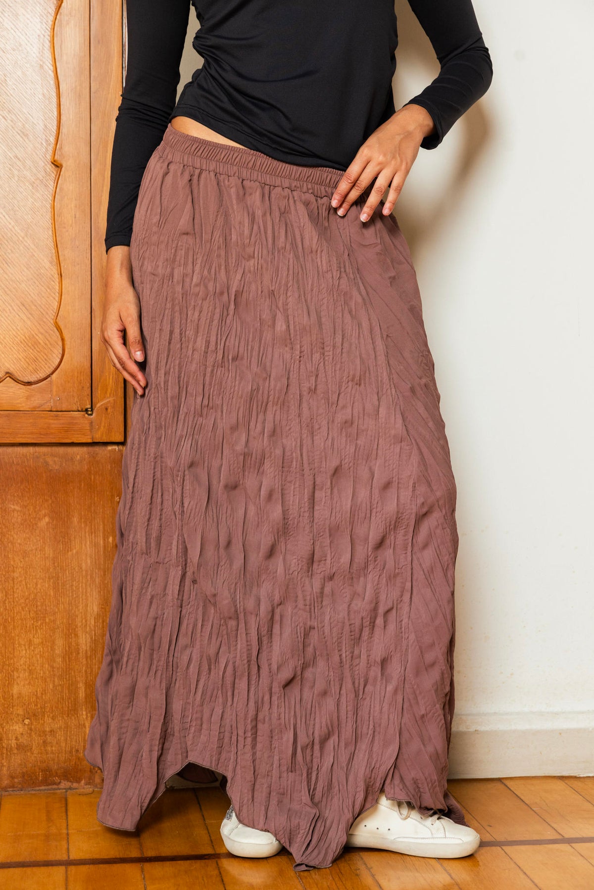 Crushed Maxi Skirt