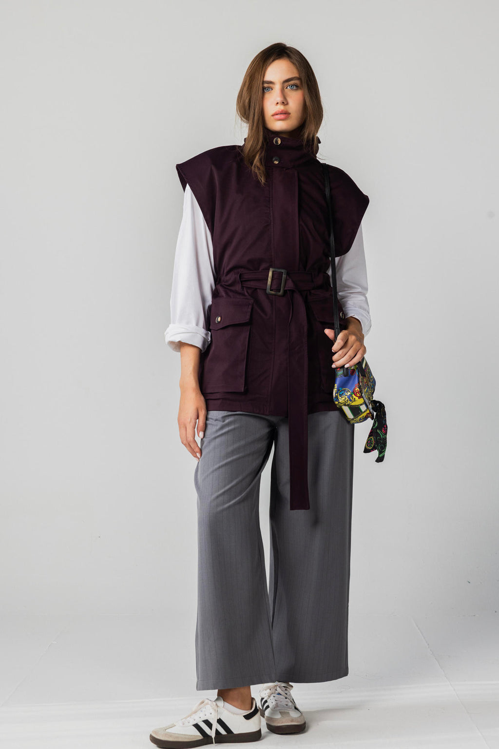 Belted Collar Vest