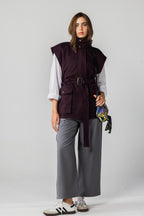Belted Collar Vest