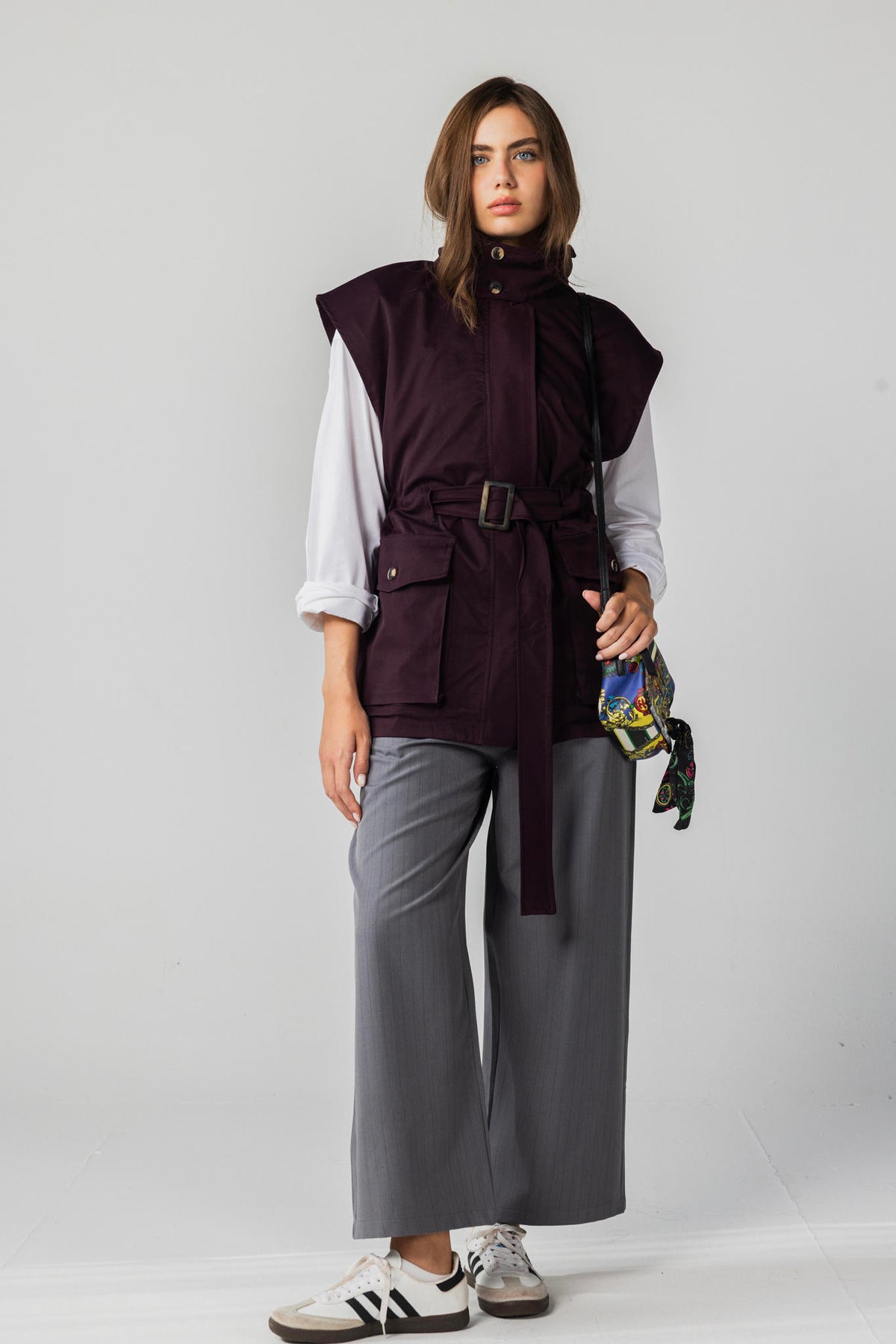Belted Collar Vest
