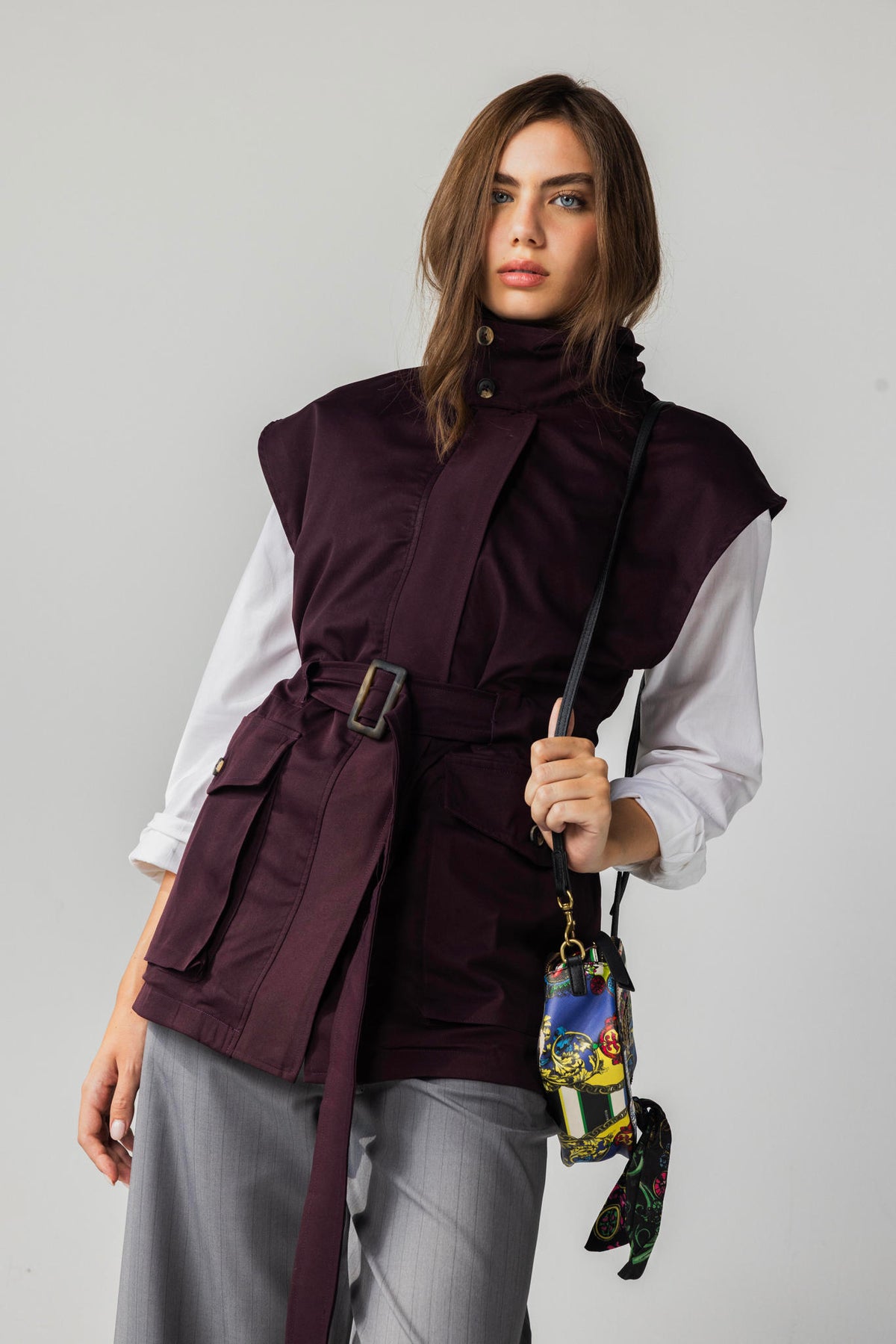 Belted Collar Vest