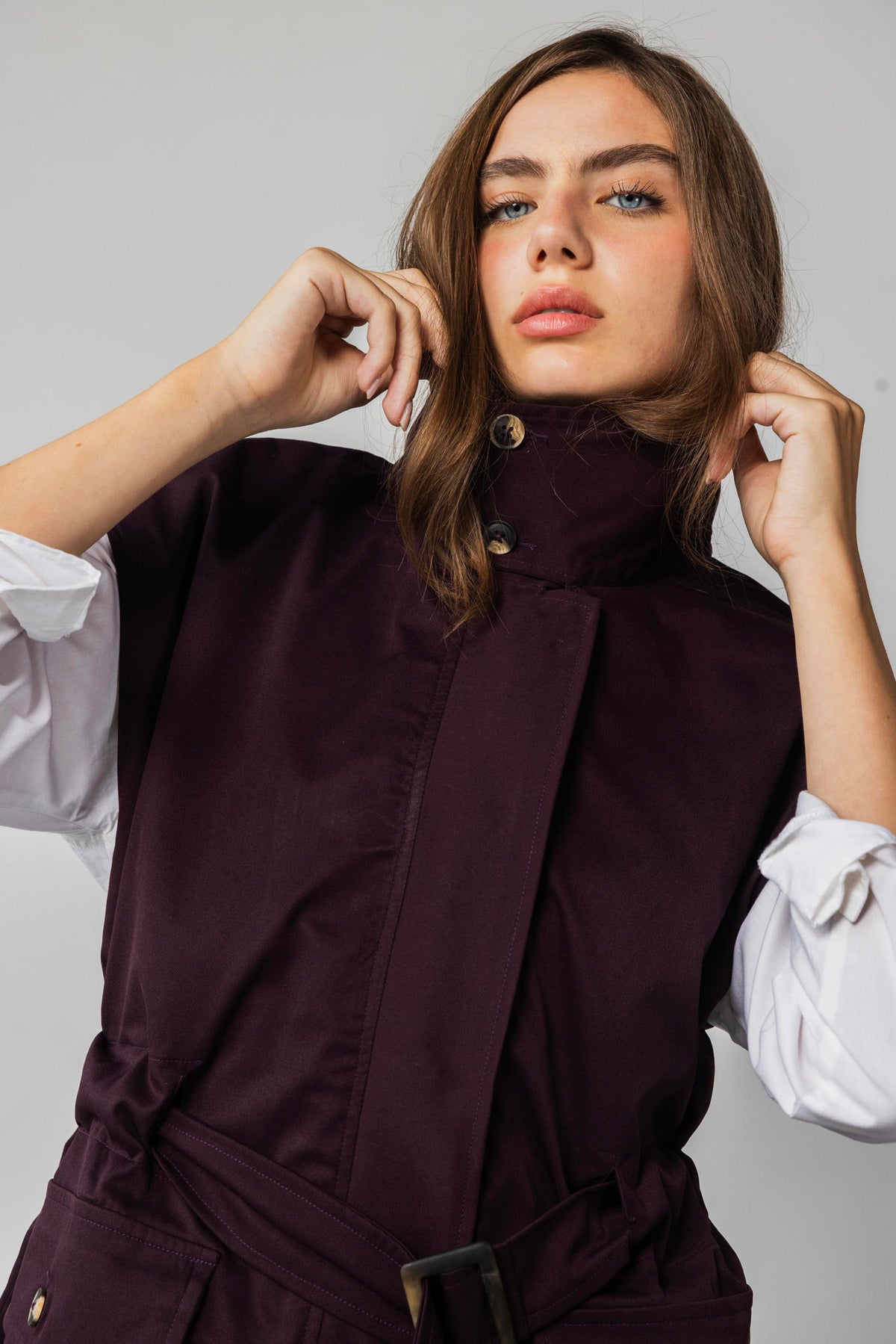 Belted Collar Vest