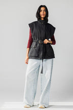 Belted Collar Vest