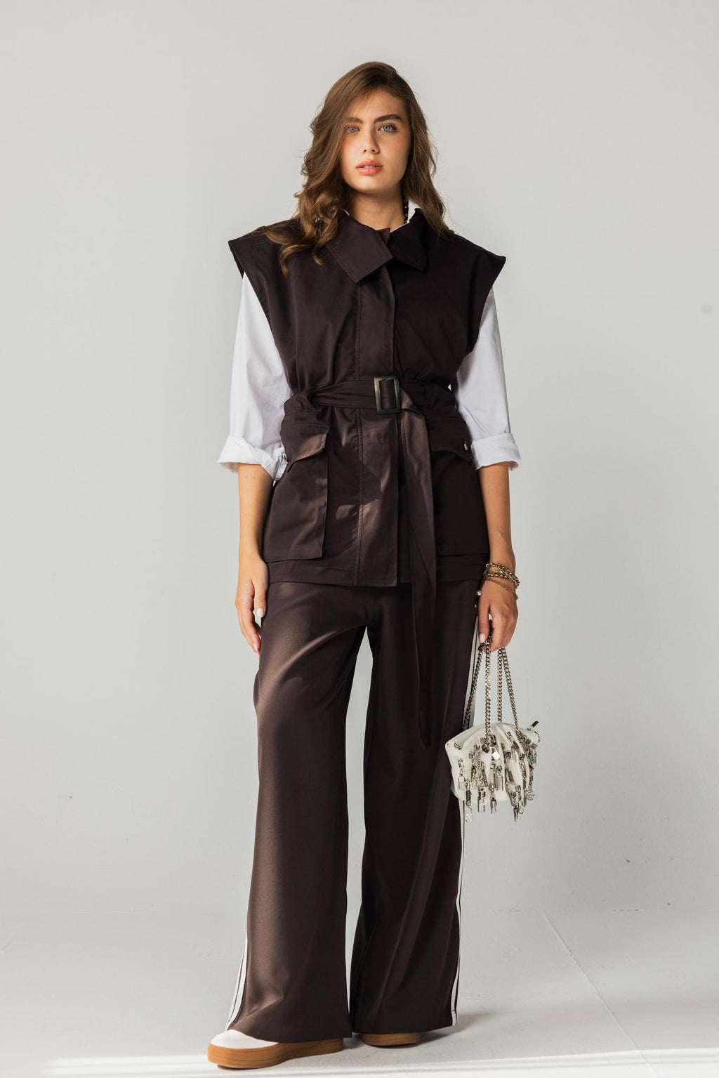 Belted Collar Vest