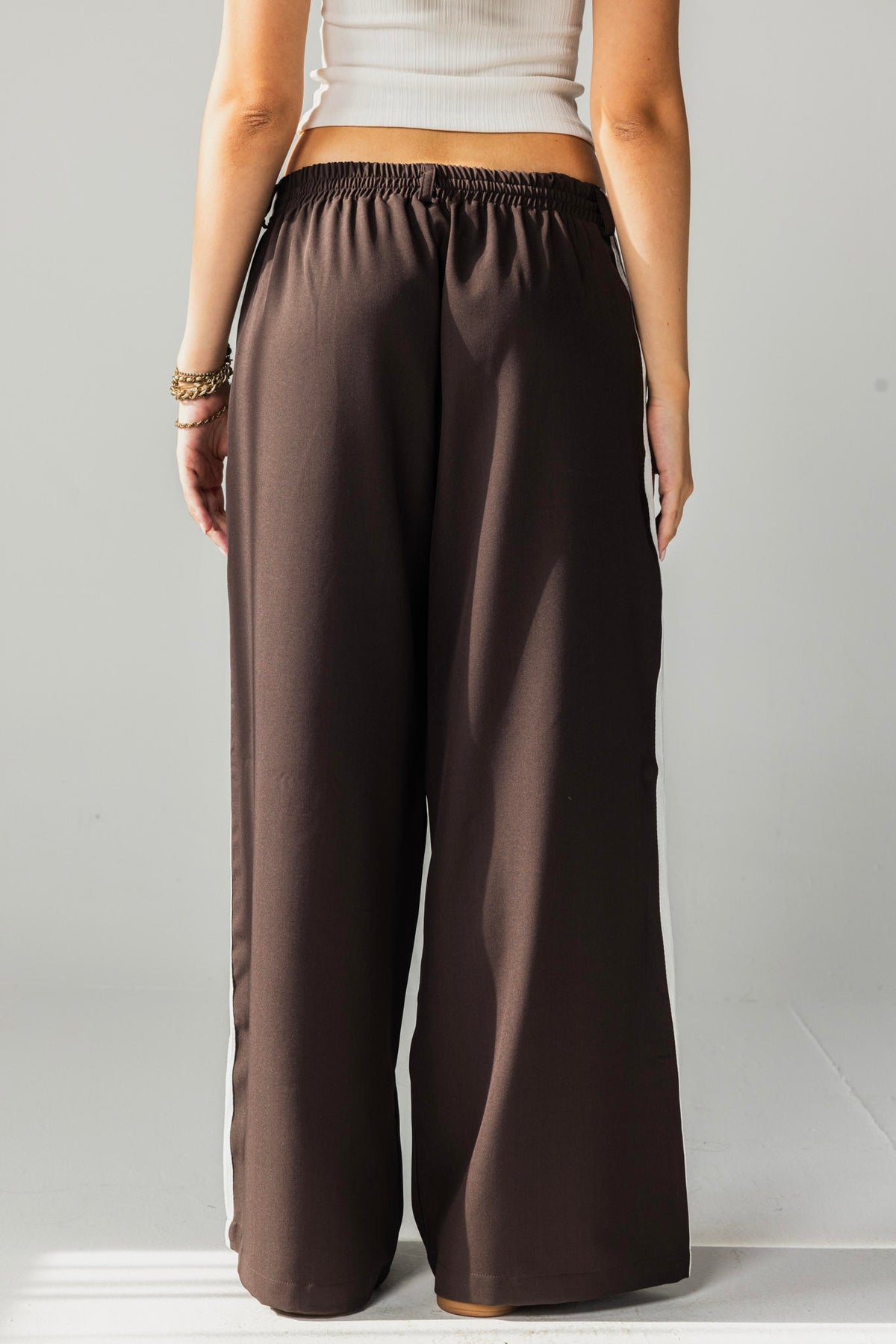 Side Stripe Wide-Leg Pants