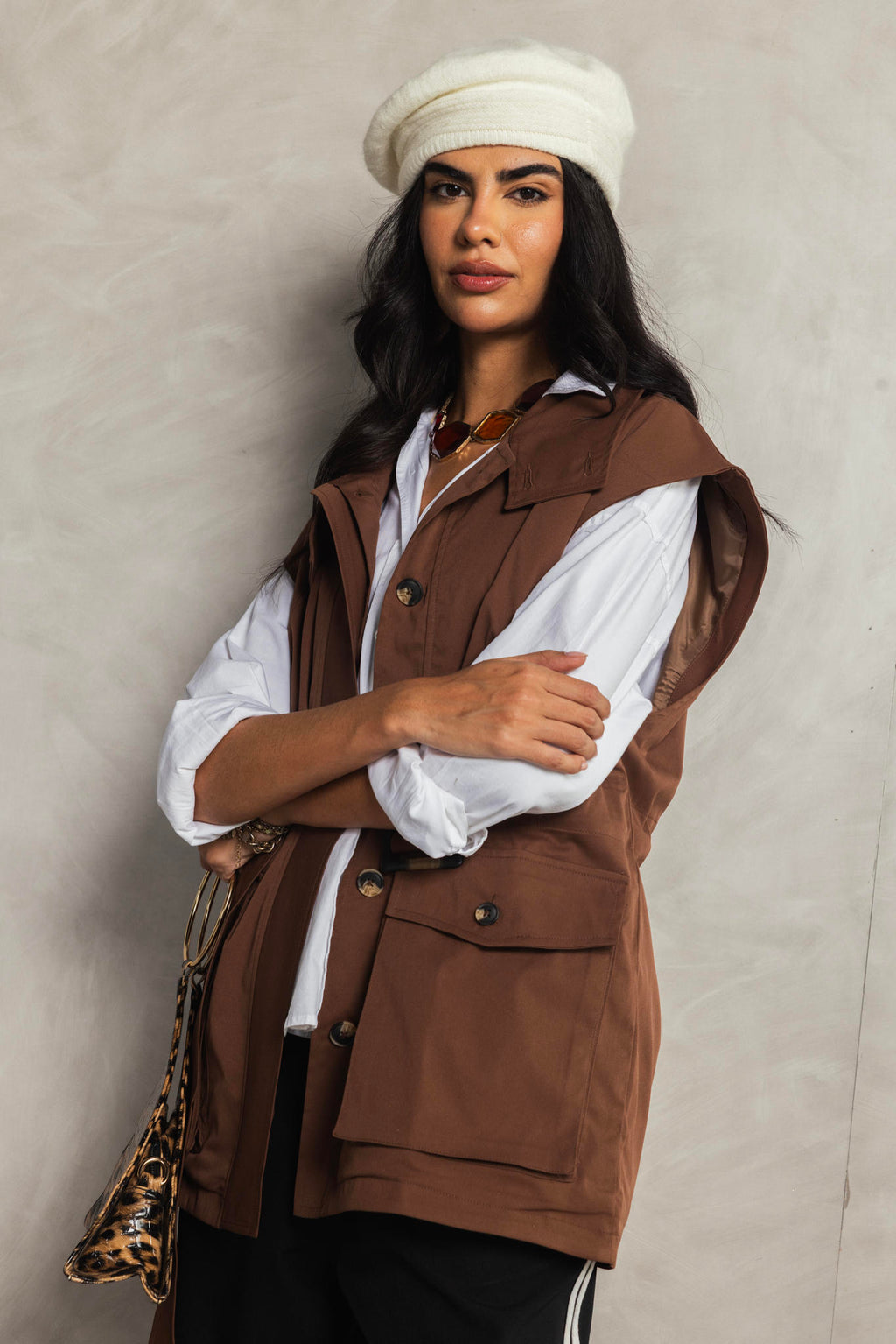 Belted Collar Vest