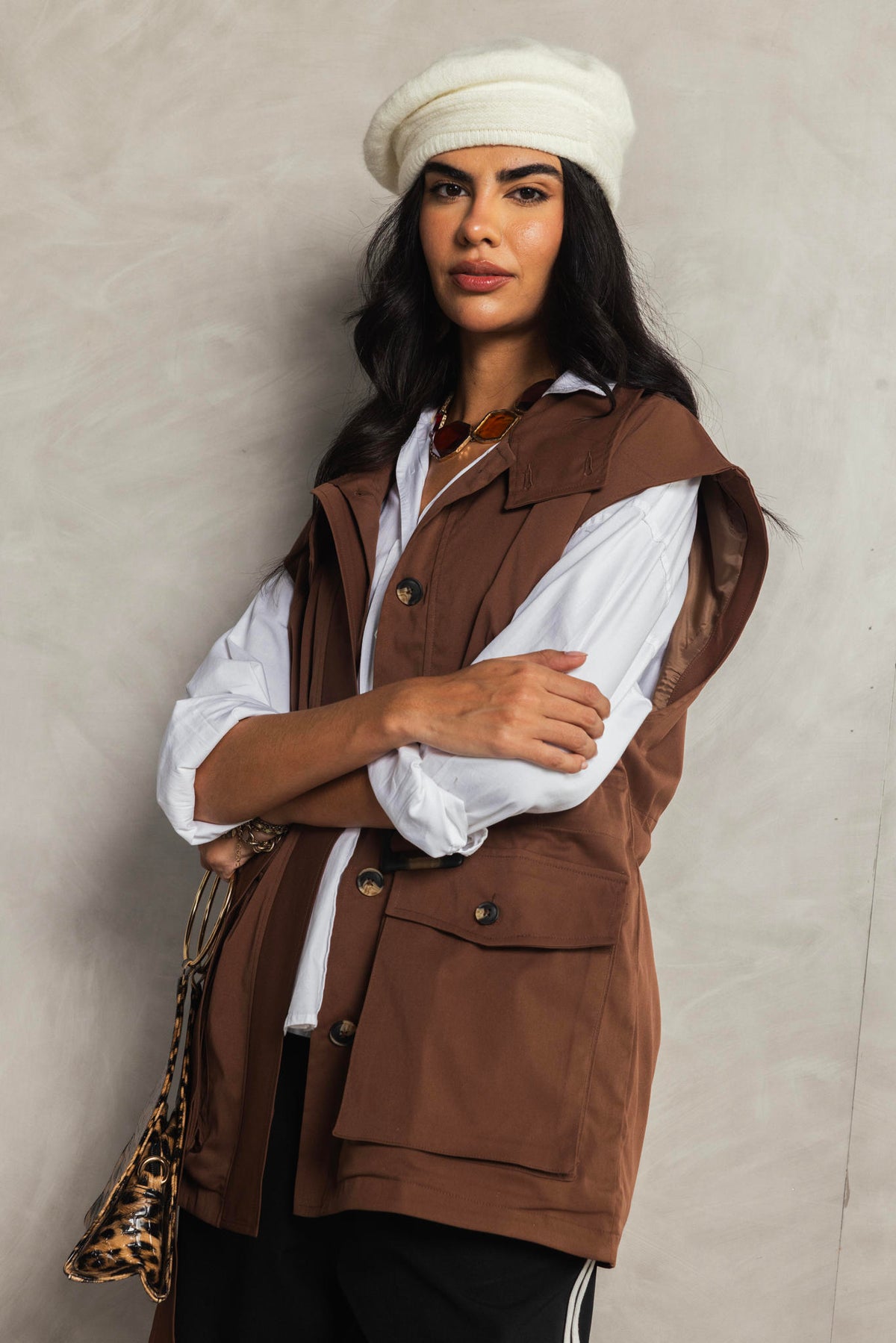 Belted Collar Vest
