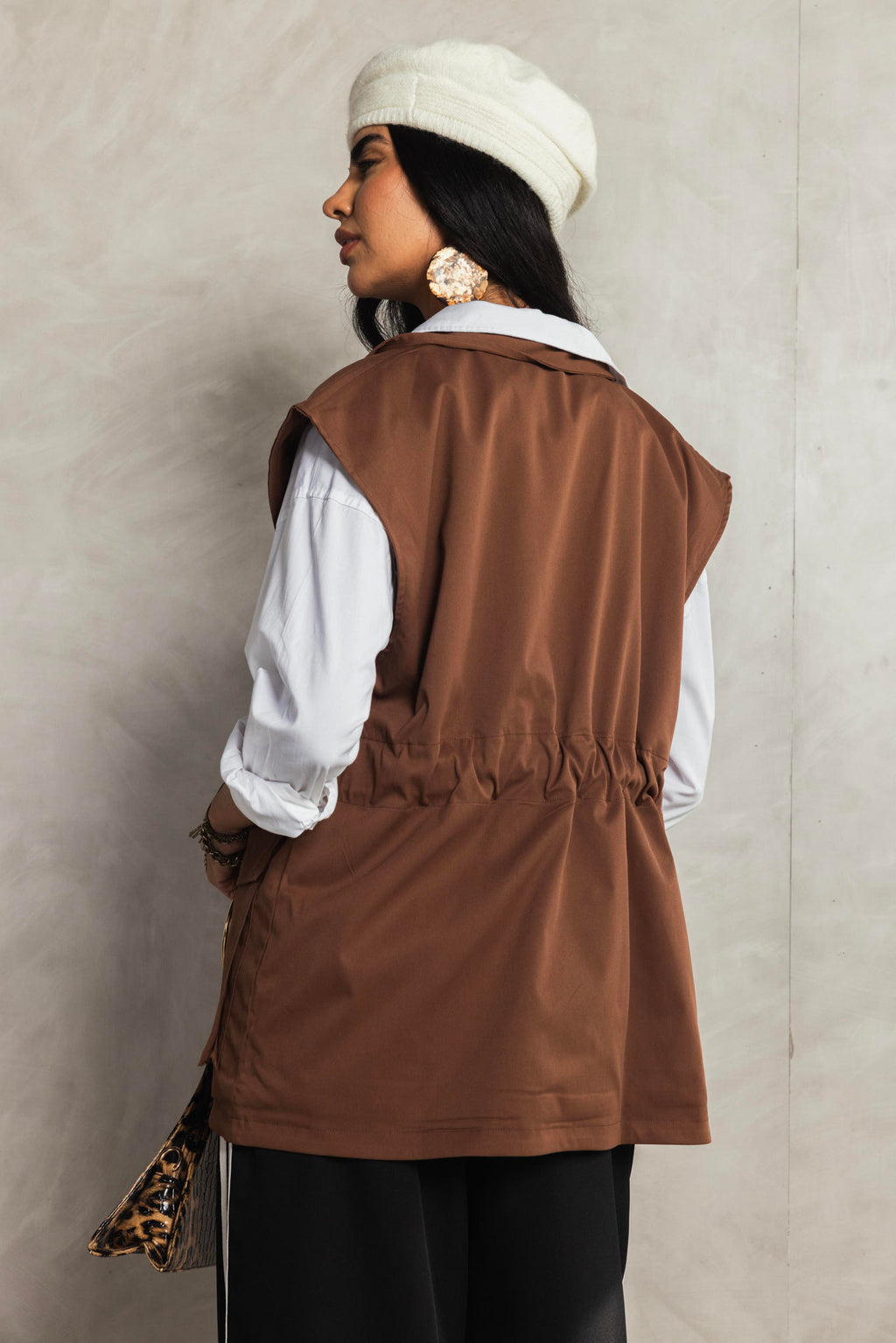 Belted Collar Vest
