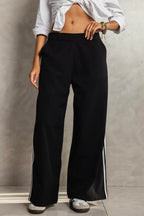 Side Stripe Wide-Leg Pants