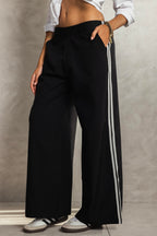 Side Stripe Wide-Leg Pants