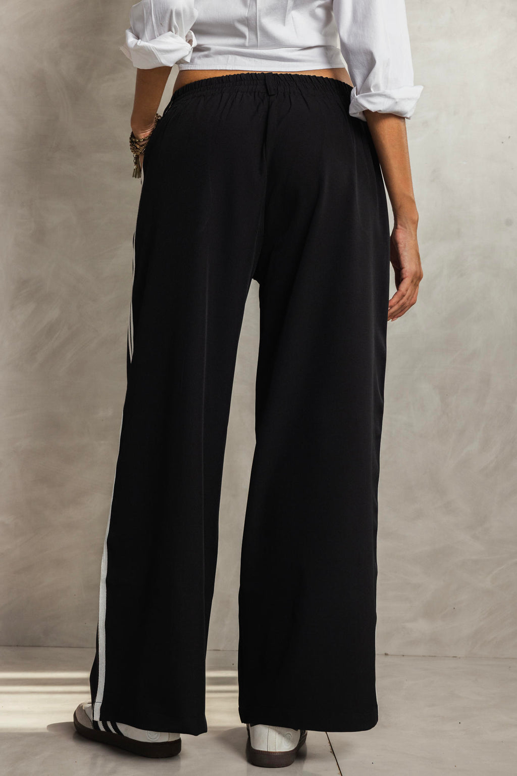 Side Stripe Wide-Leg Pants