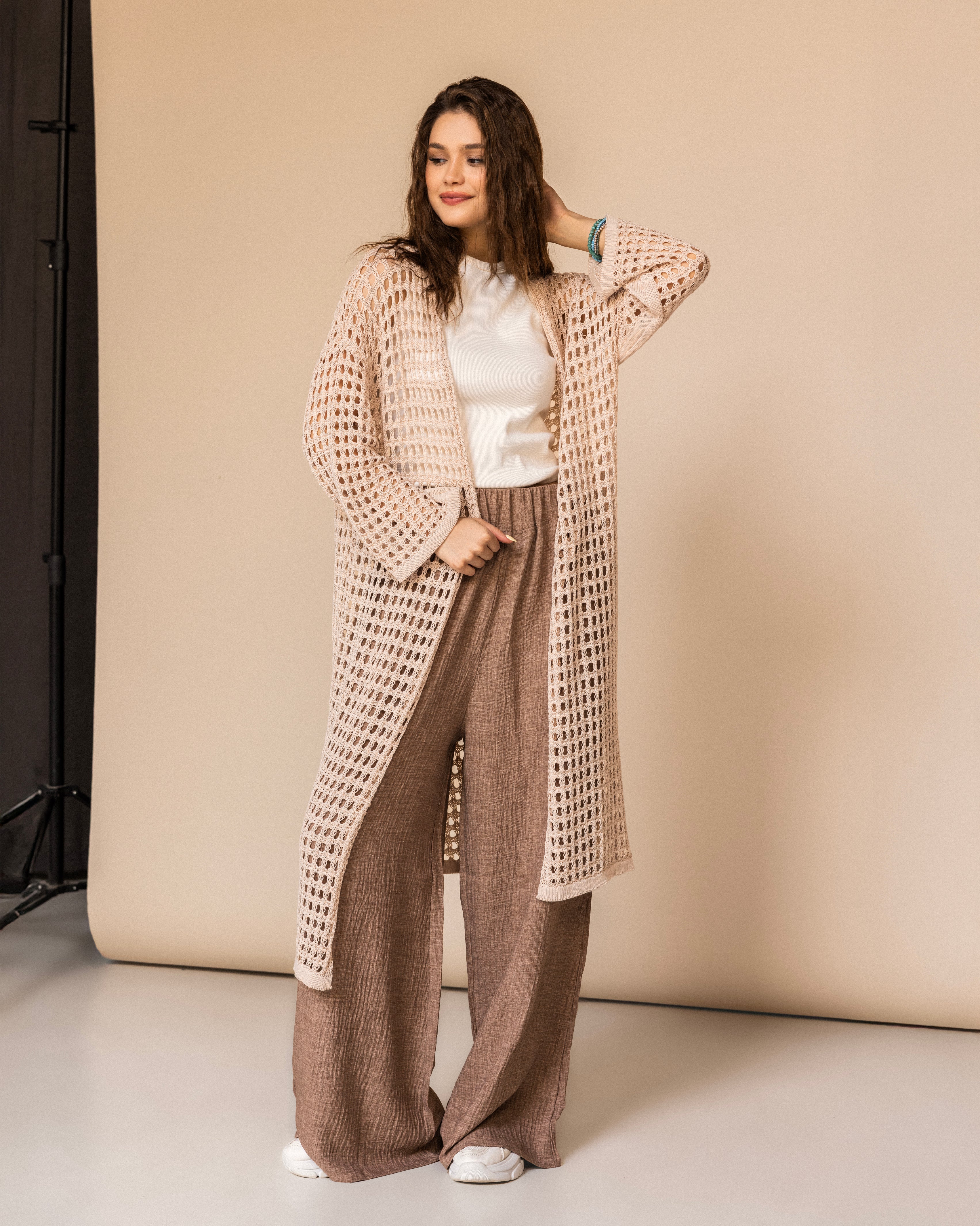 Long Mesh Cardigan