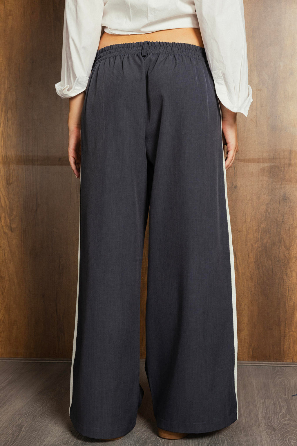 Side Stripe Wide-Leg Pants