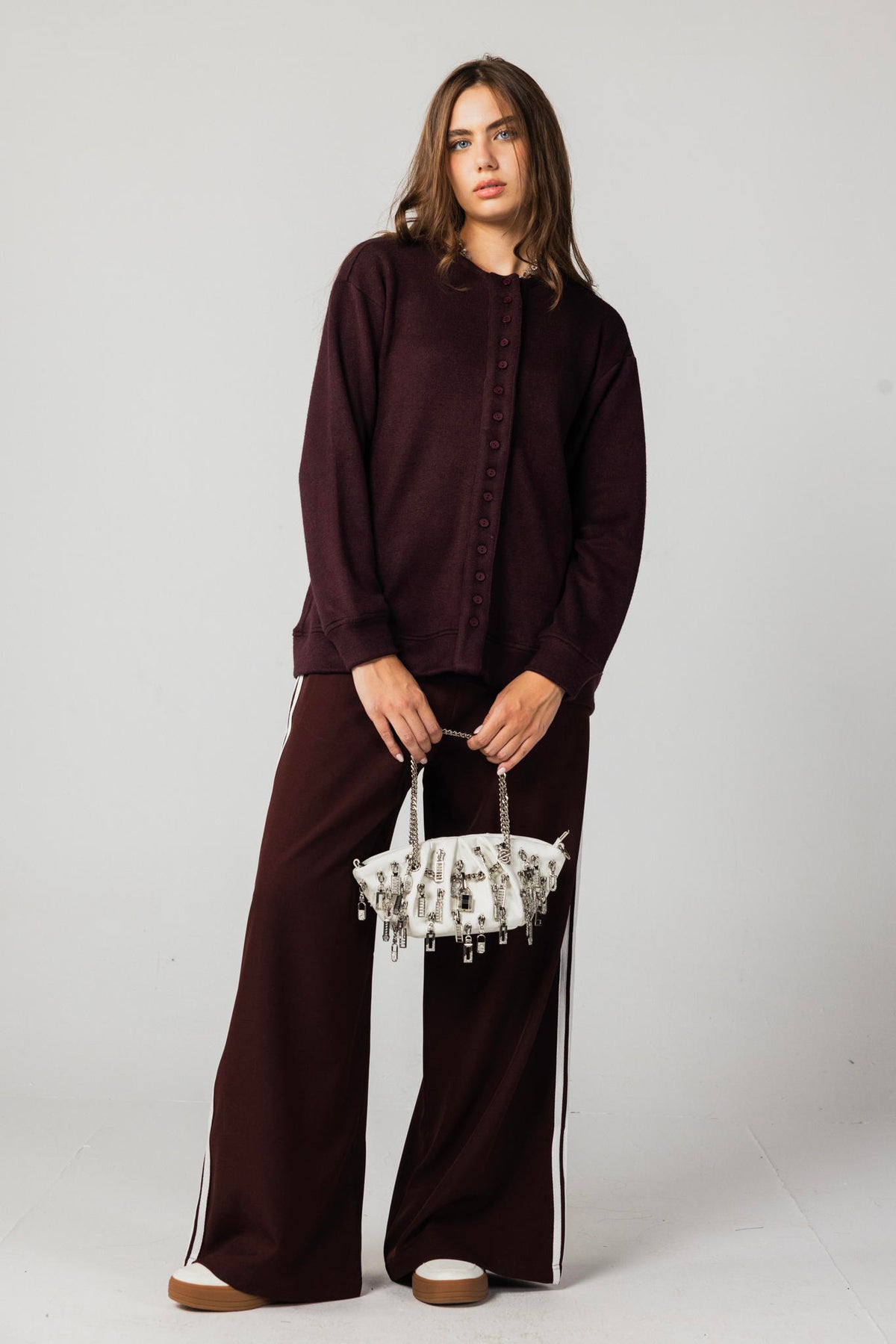 Buttoned Knit Sweater