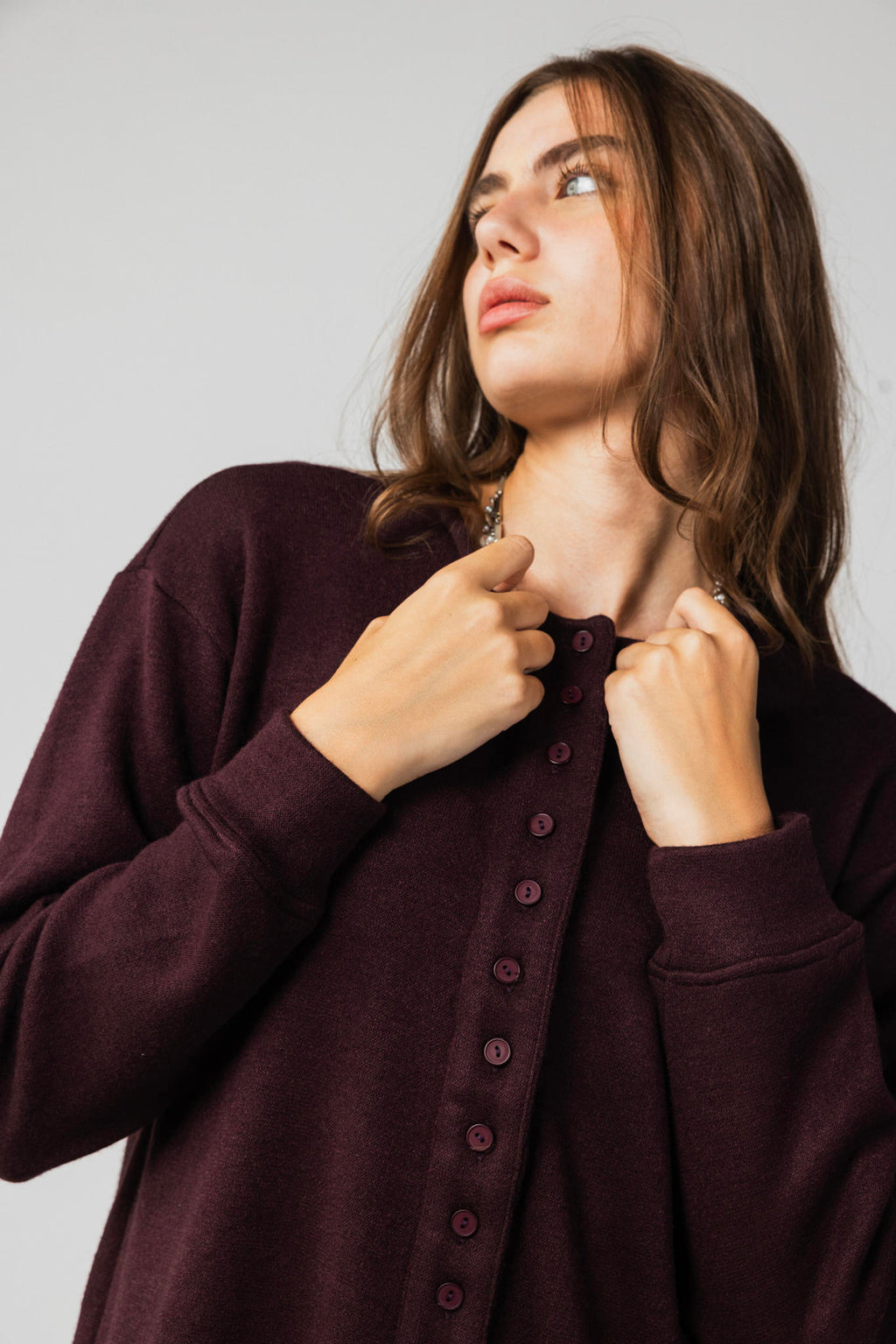 Buttoned Knit Sweater