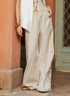 Embroiderd Linen Pants
