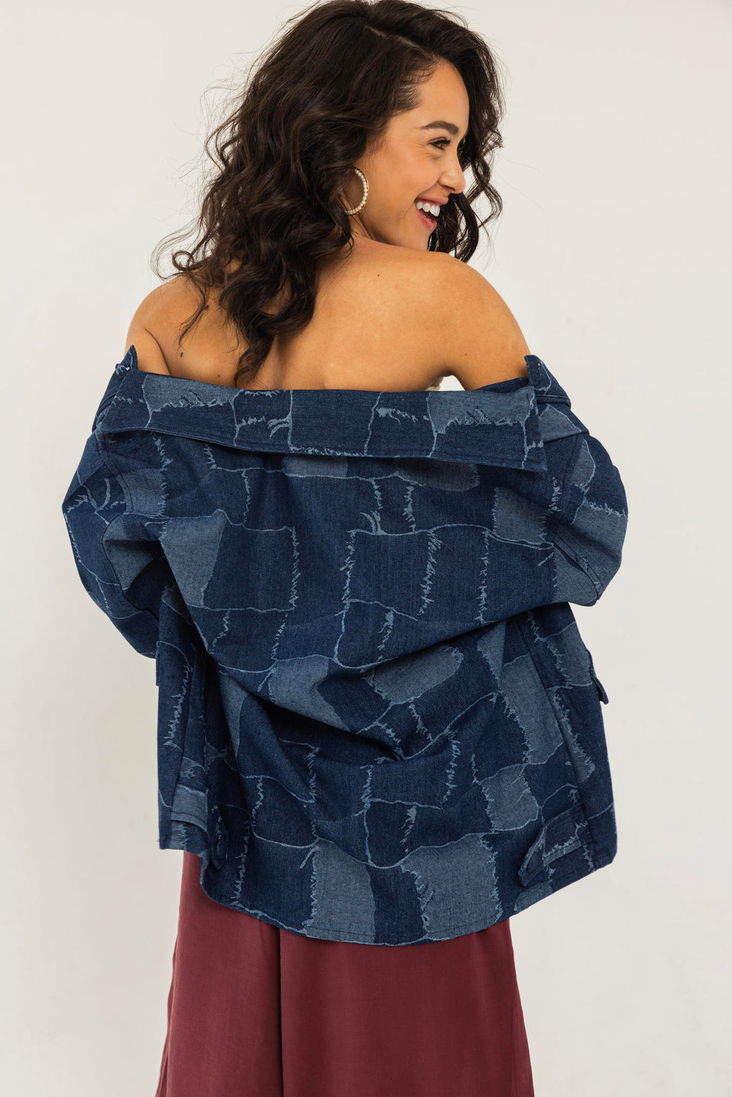 Jacquard Denim Shirt