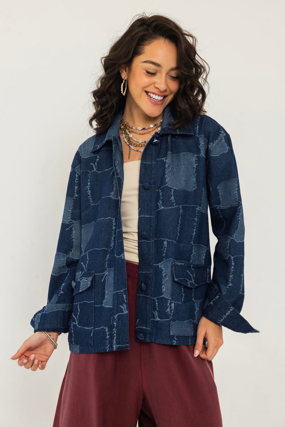 Jacquard Denim Shirt