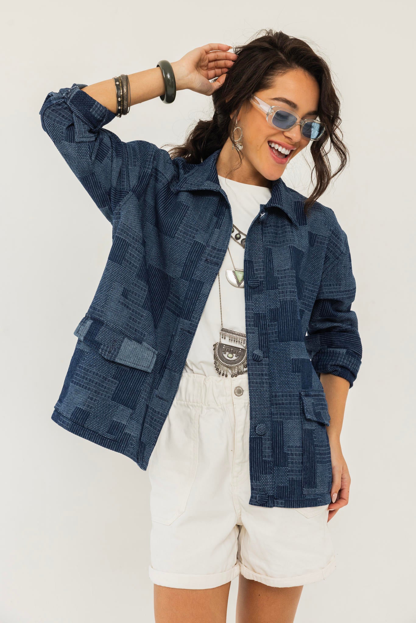 Plaid Denim Jacket