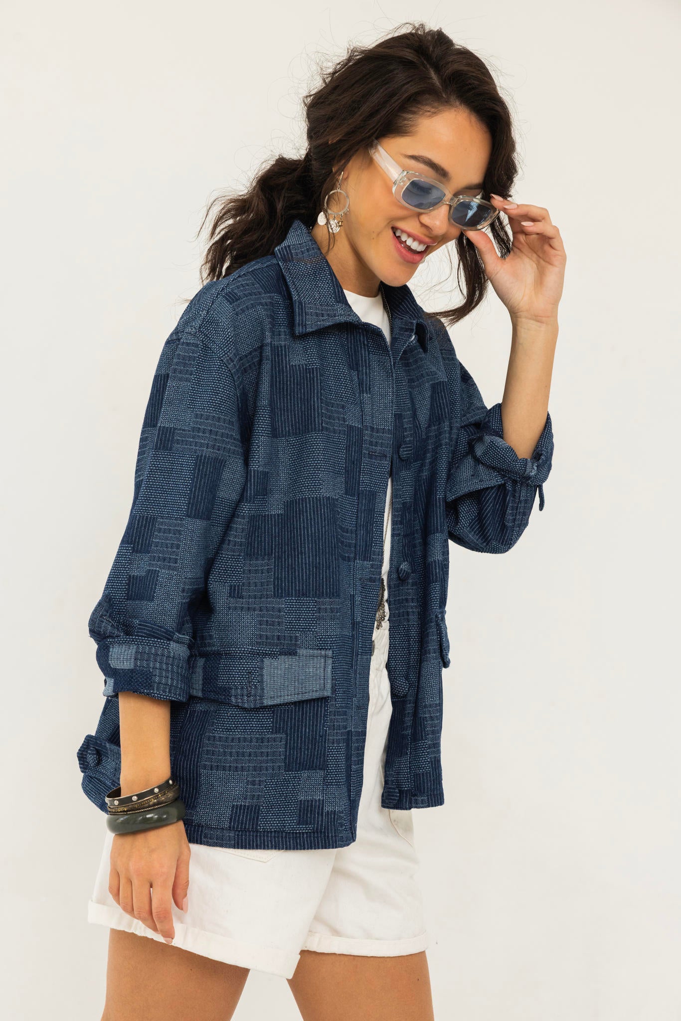 Plaid Denim Jacket