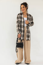 V-Cut Plaid Shirt