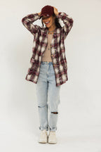 V-Cut Plaid Shirt